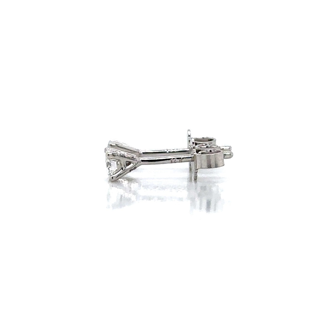 Solitaire Earrings (4-Prong) - 14k Gold