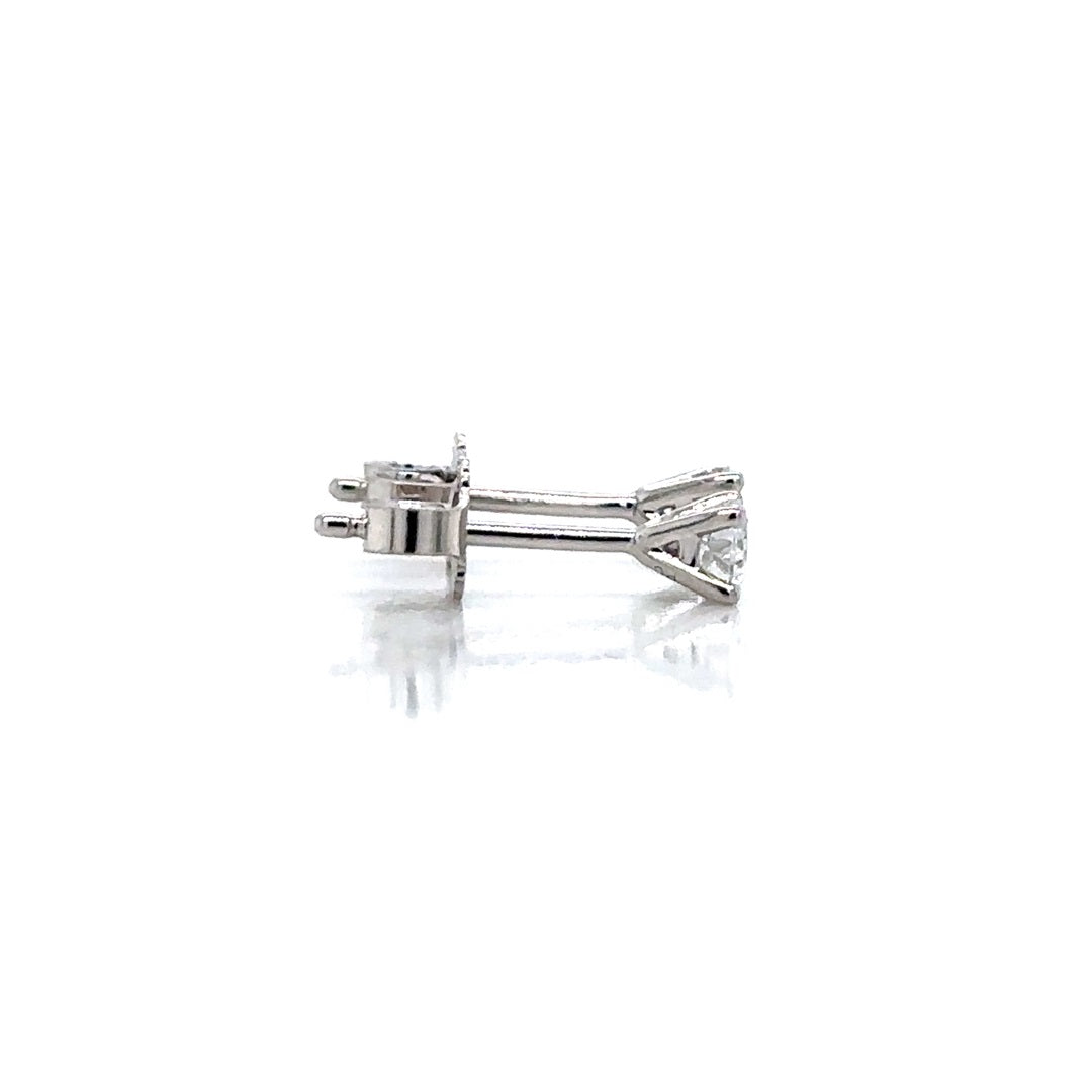 Solitaire Earrings (4-Prong) - 14k Gold