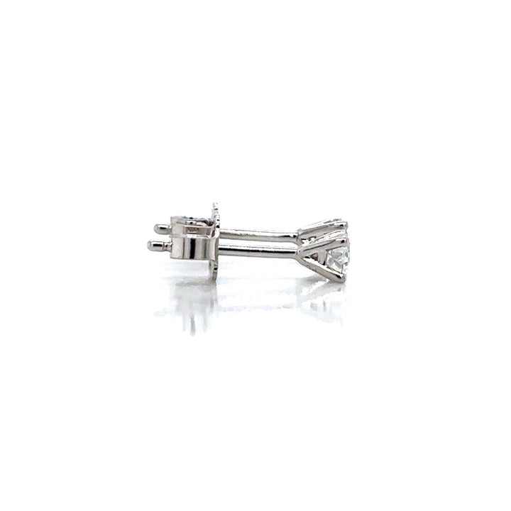 Solitaire Earrings (4-Prong) - 14k Gold