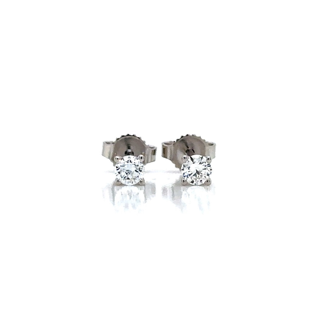 Solitaire Earrings (4-Prong) - 14k Gold
