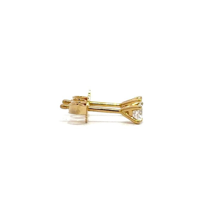 Solitaire Earrings (4-Prong) - 14k Gold