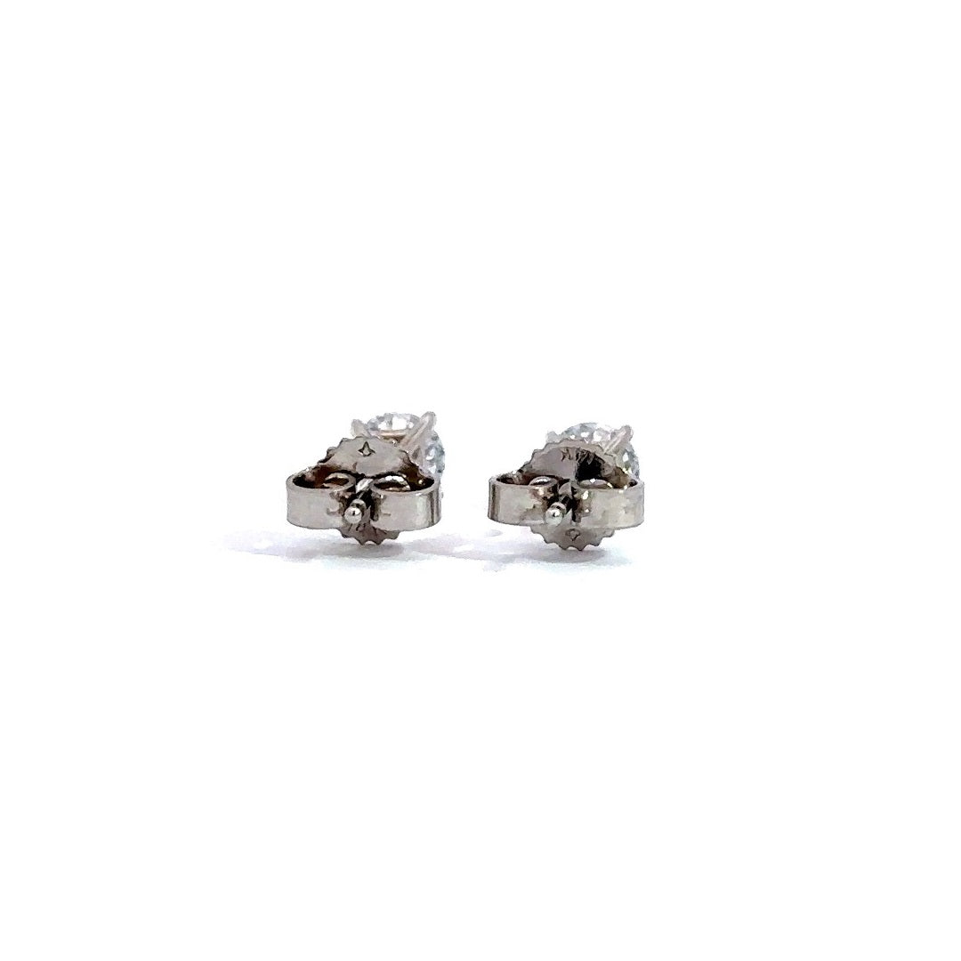 Solitaire Earrings (4-Prong) - 14k Gold