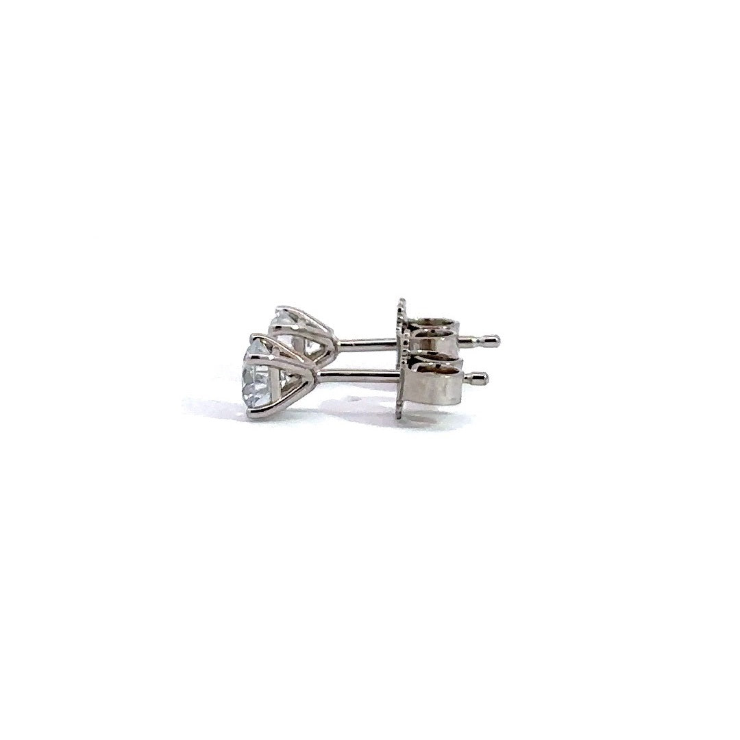 Solitaire Earrings (4-Prong) - 14k Gold