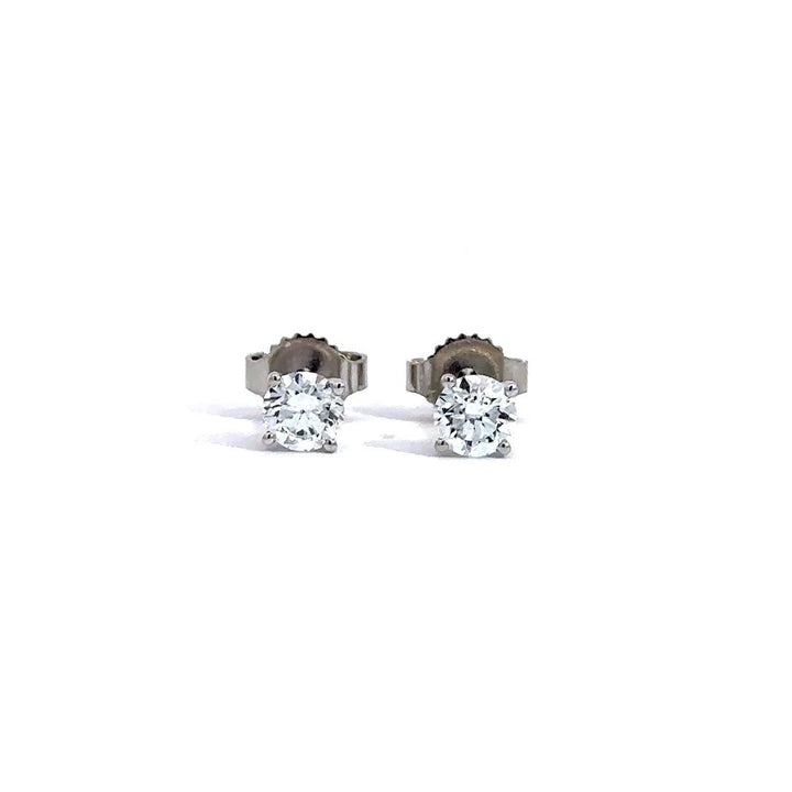 Solitaire Earrings (4-Prong) - 14k Gold