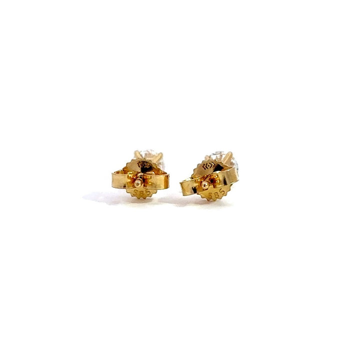 Solitaire Earrings (4-Prong) - 14k Gold