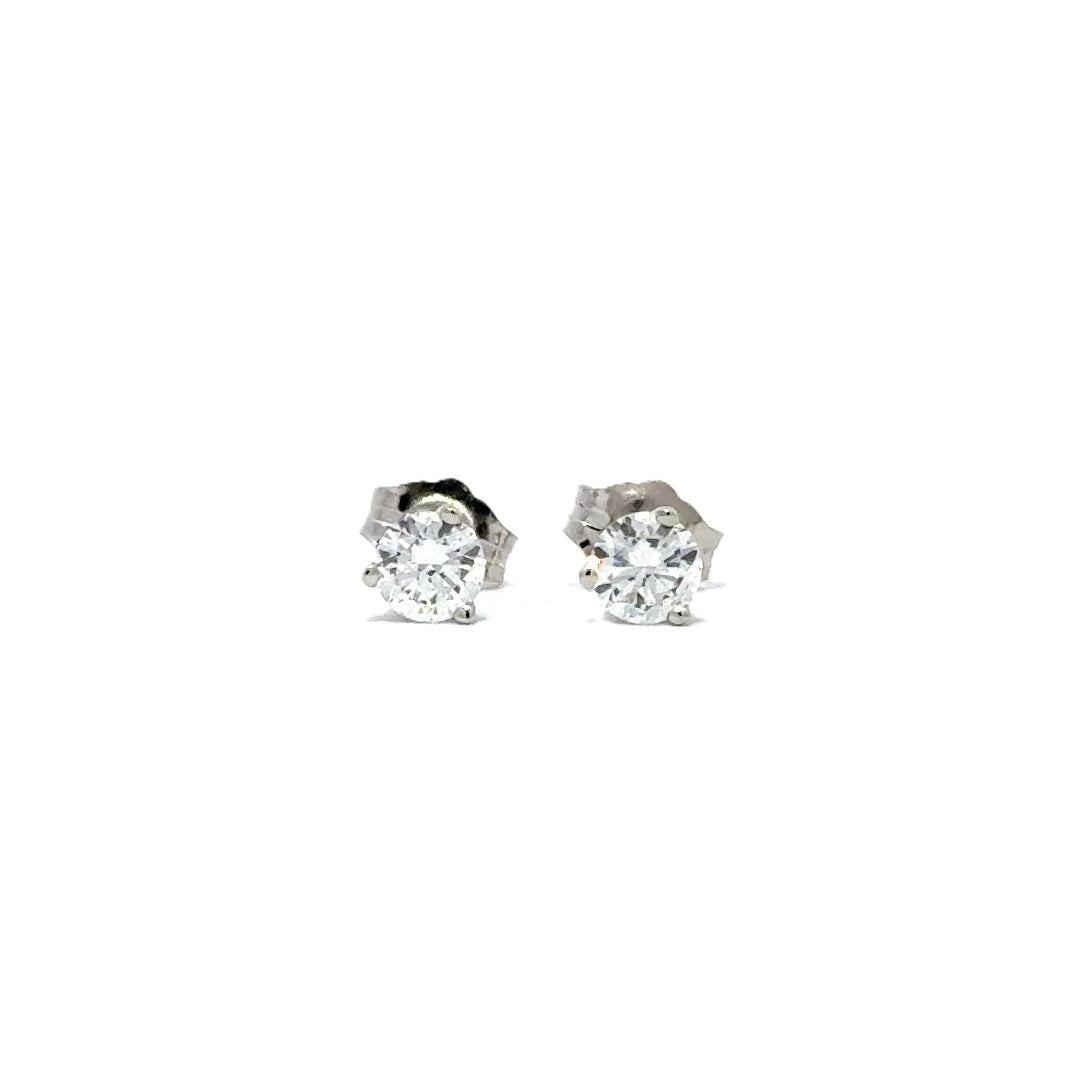 Solitaire Earrings (Martini-Set) - 14k Gold