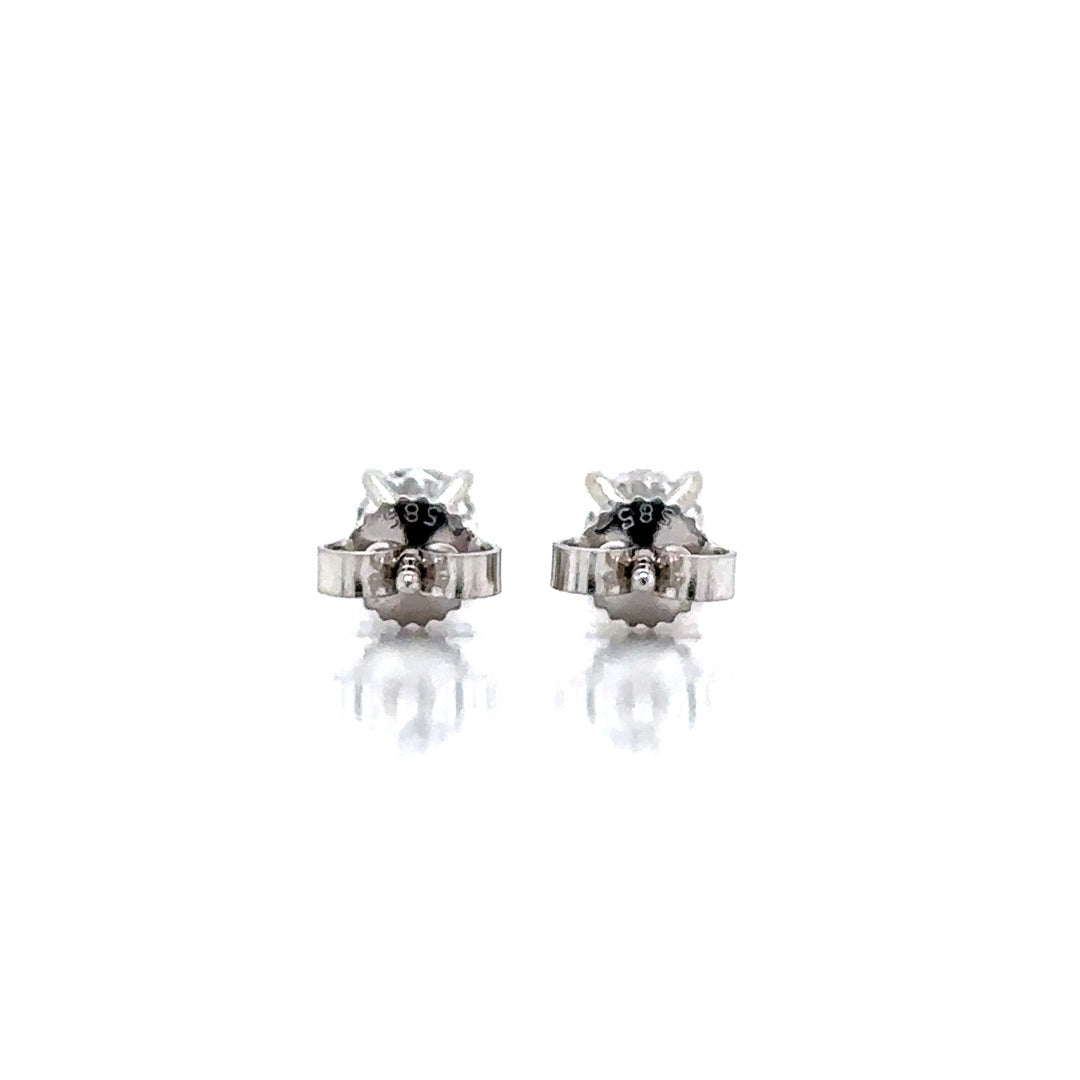 Solitaire Earrings (4-Prong) - 14k Gold
