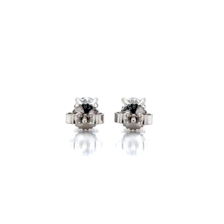 Solitaire Earrings (4-Prong) - 14k Gold