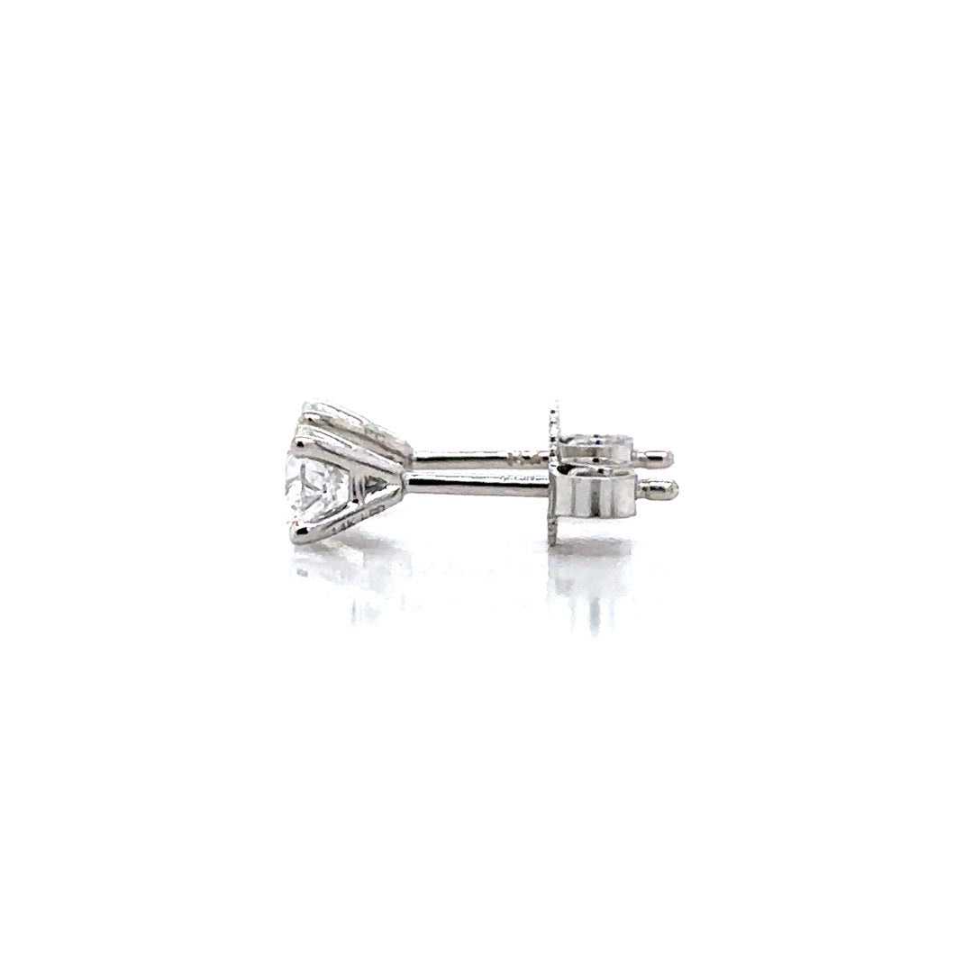 Solitaire Earrings (4-Prong) - 14k Gold