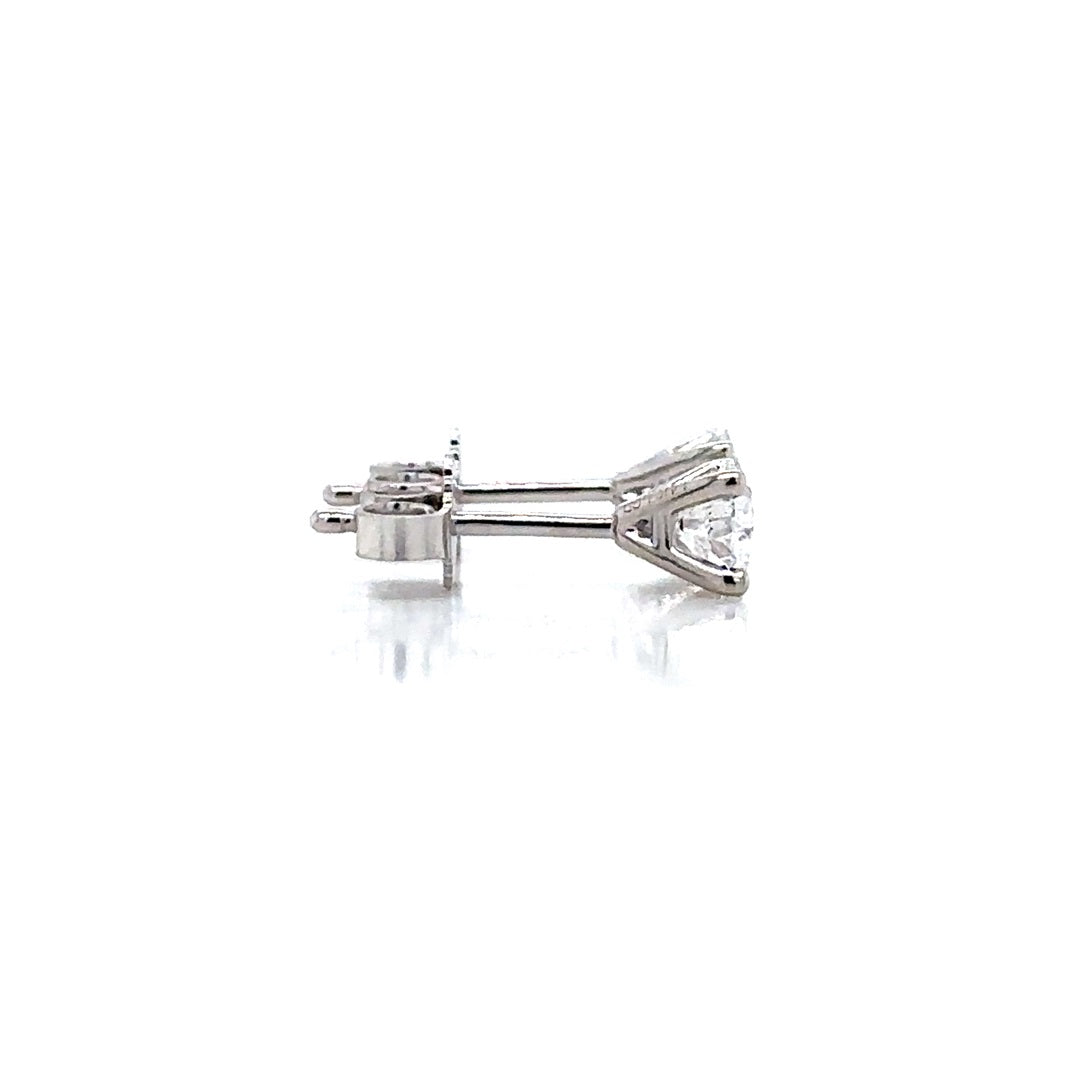 Solitaire Earrings (4-Prong) - 14k Gold