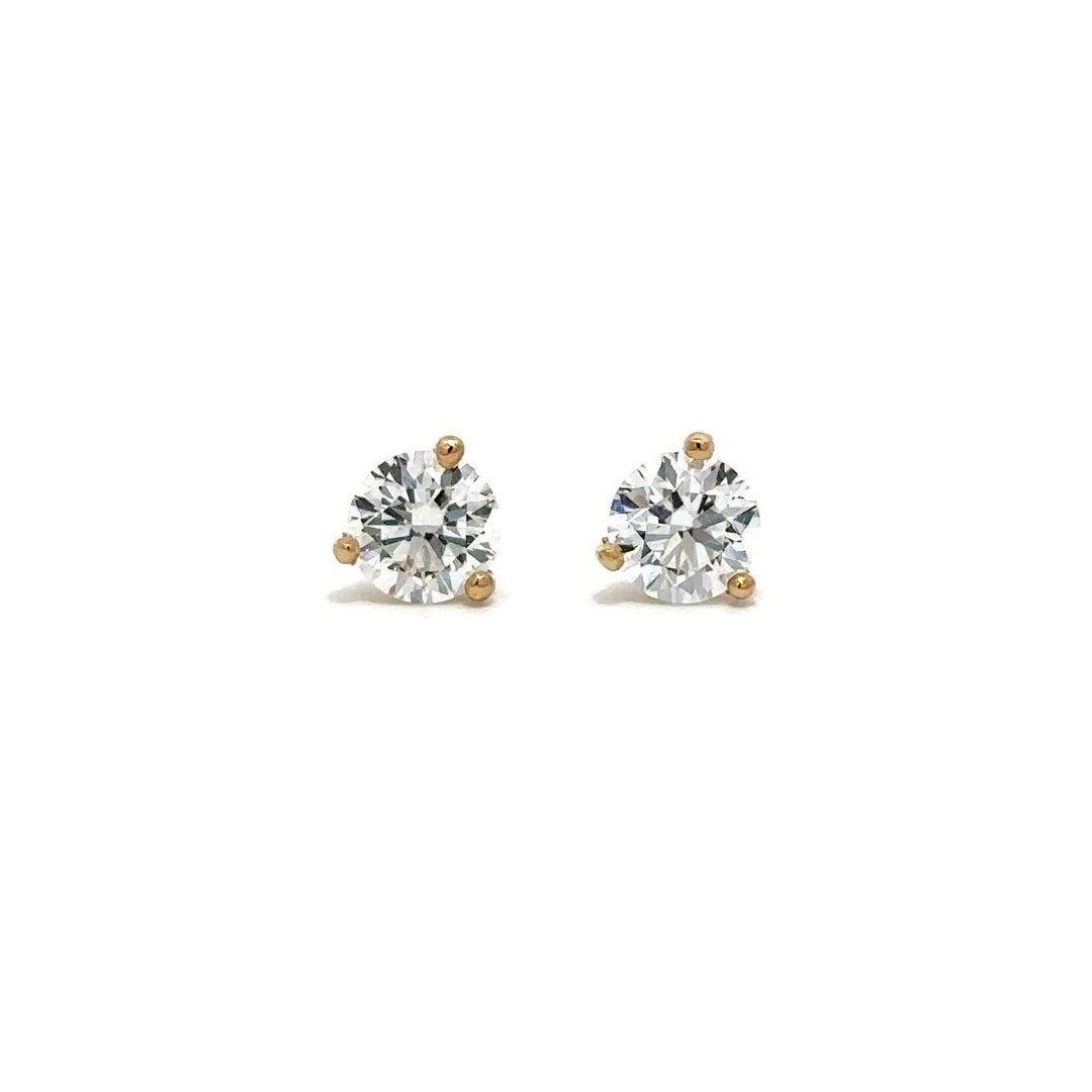 Solitaire Earrings (Martini-Set) - 14k Gold