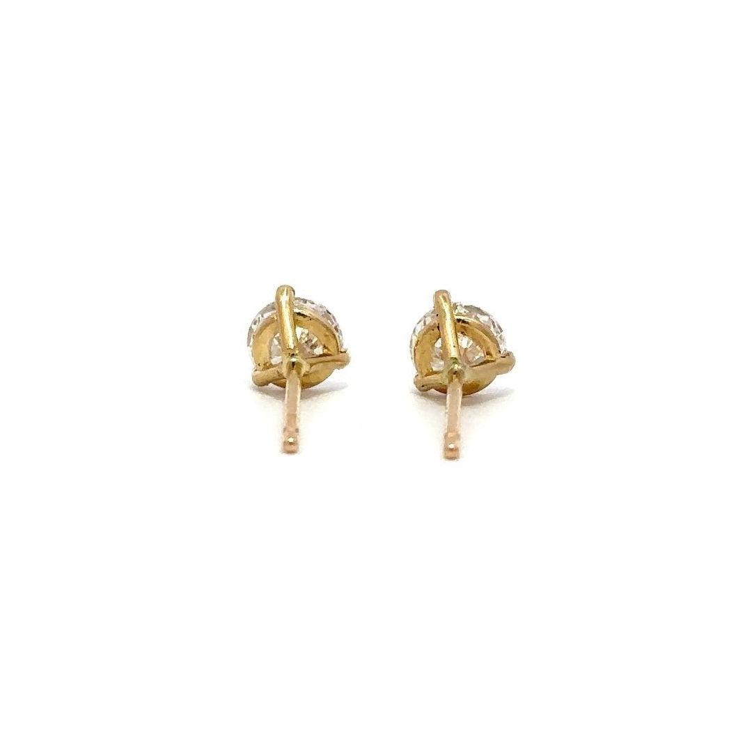 Solitaire Earrings (Martini-Set) - 14k Gold