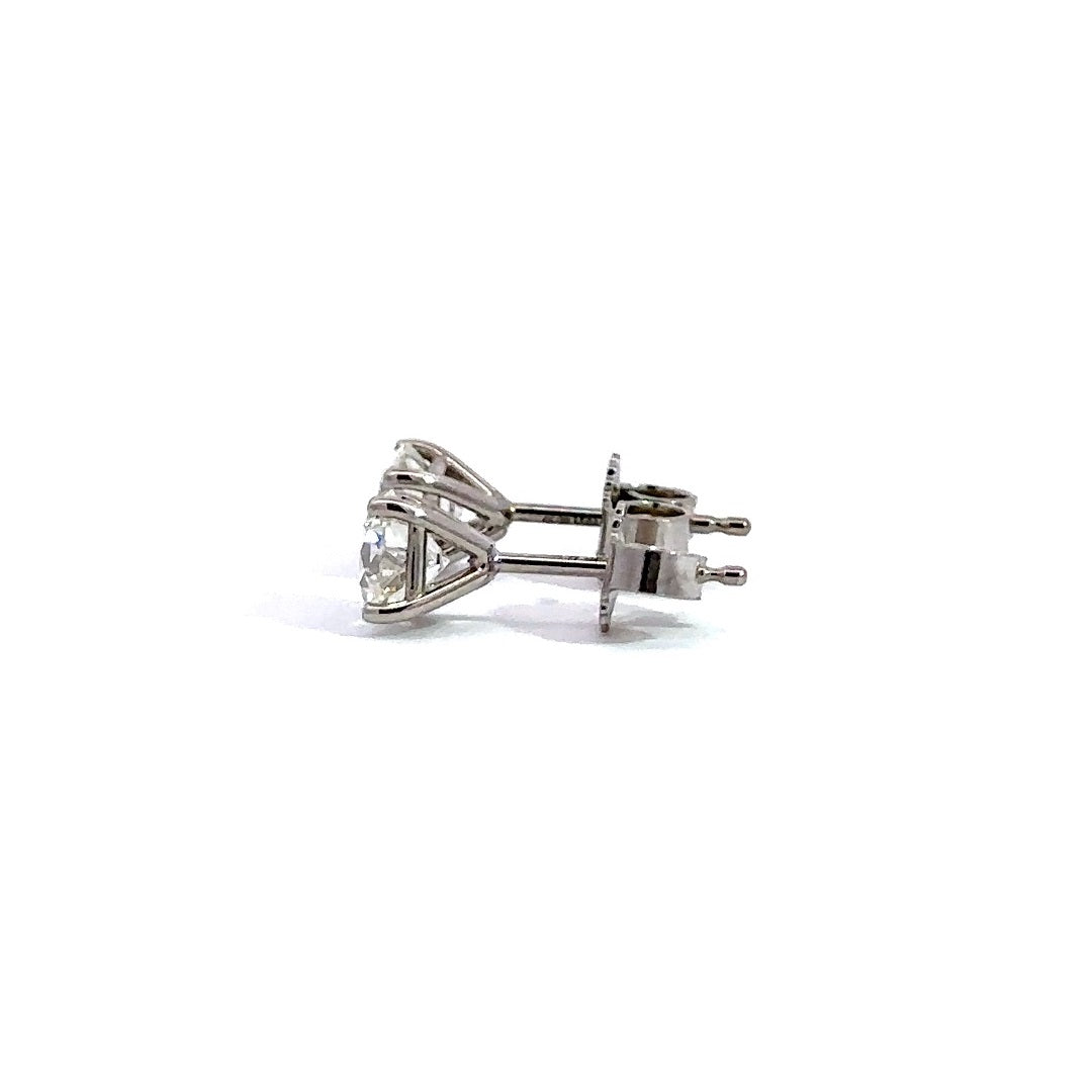 Solitaire Earrings (4-Prong) - 14k Gold