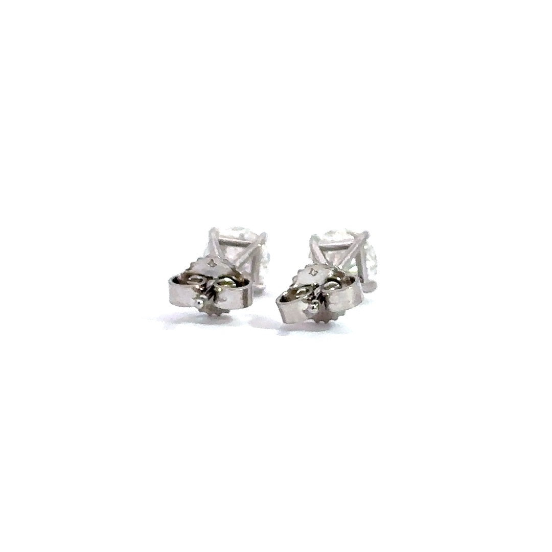 Solitaire Earrings (4-Prong) - 14k Gold