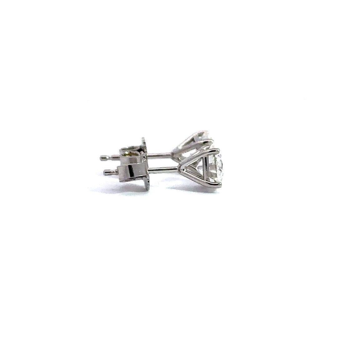 Solitaire Earrings (4-Prong) - 14k Gold
