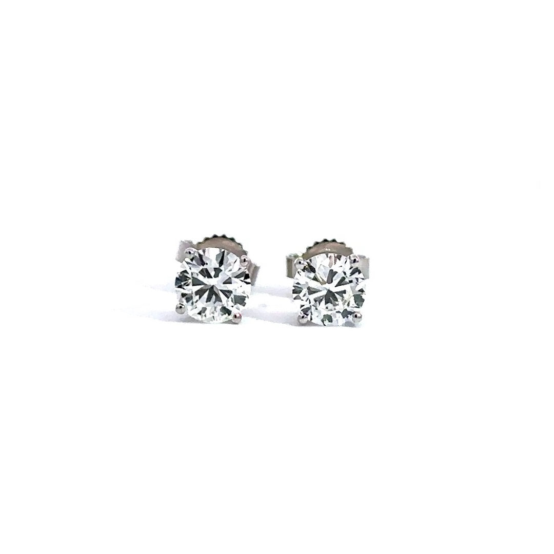 Solitaire Earrings (4-Prong) - 14k Gold