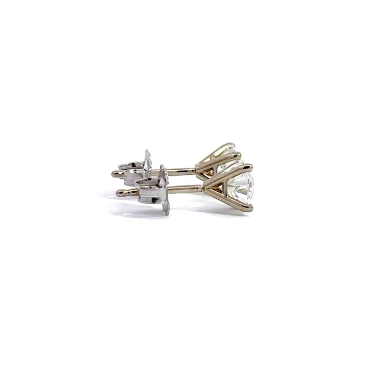 Solitaire Earrings (4-Prong) - 14k Gold