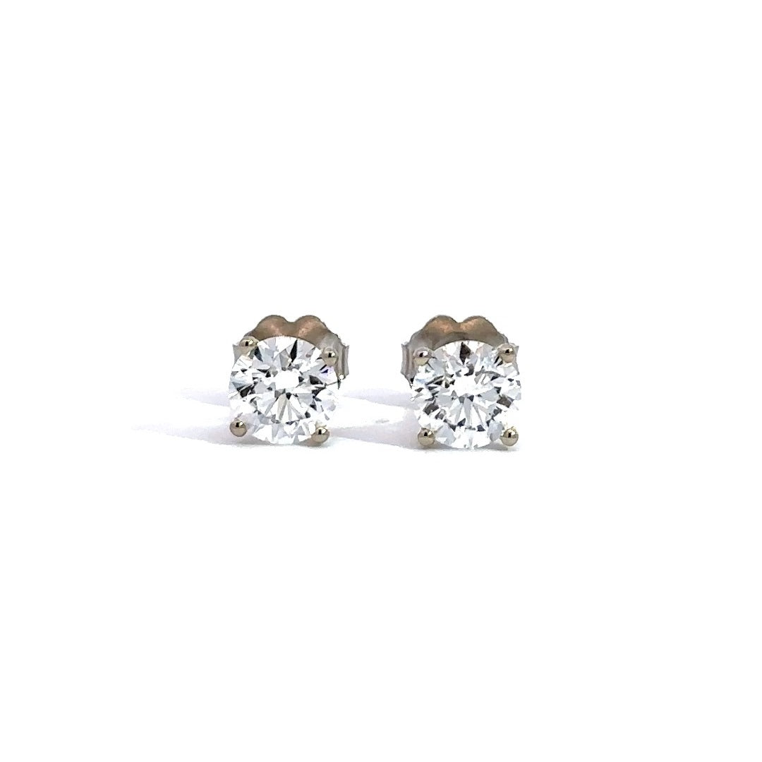 Solitaire Earrings (4-Prong) - 14k Gold