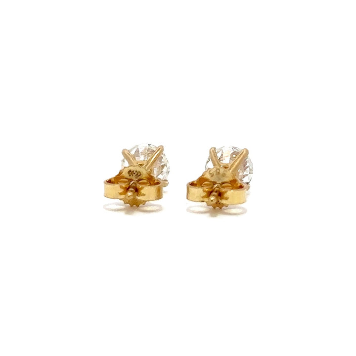 Solitaire Earrings (4-Prong) - 14k Gold