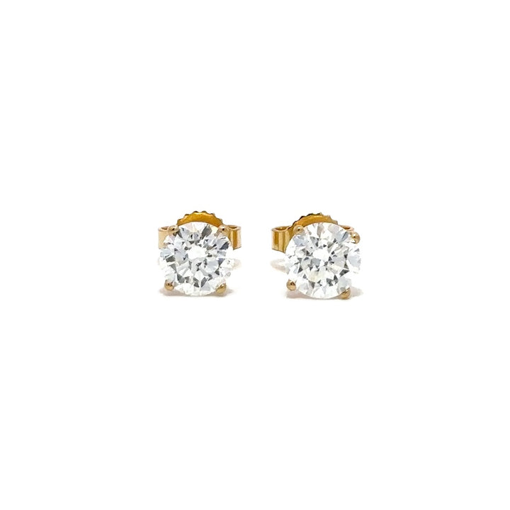 Solitaire Earrings (4-Prong) - 14k Gold