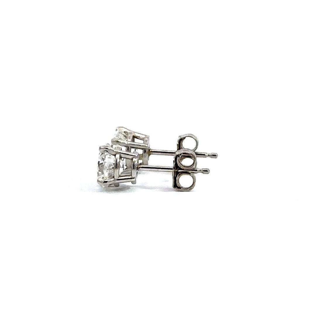Solitaire Earrings (4-Prong) - 14k Gold