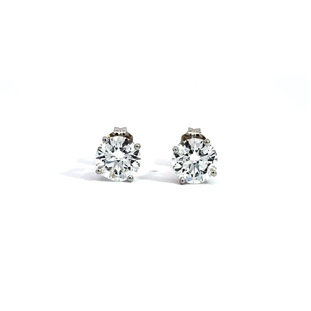 Solitaire Earrings (4-Prong) - 14k Gold