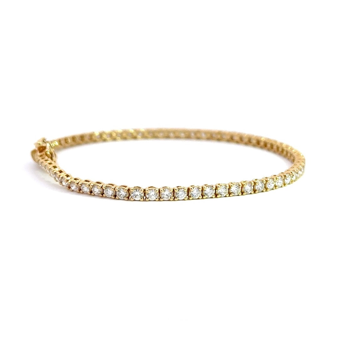 Tennis Bracelet - 14k Yellow Gold 3.00ct #10813