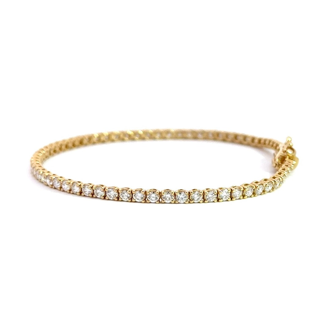 Tennis Bracelet - 14k Yellow Gold 3.00ct #10813