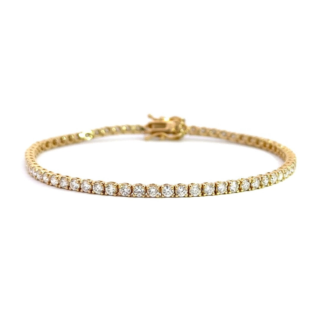 Tennis Bracelet - 14k Yellow Gold 3.00ct #10813