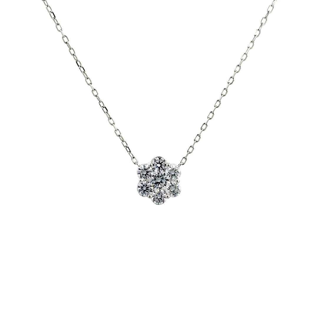 Flower Necklace - 14k White Gold 1.00ct #10935