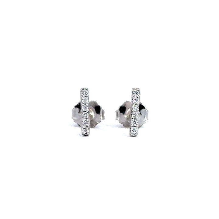 Bar Earrings - 14k White Gold 0.10ct #11165