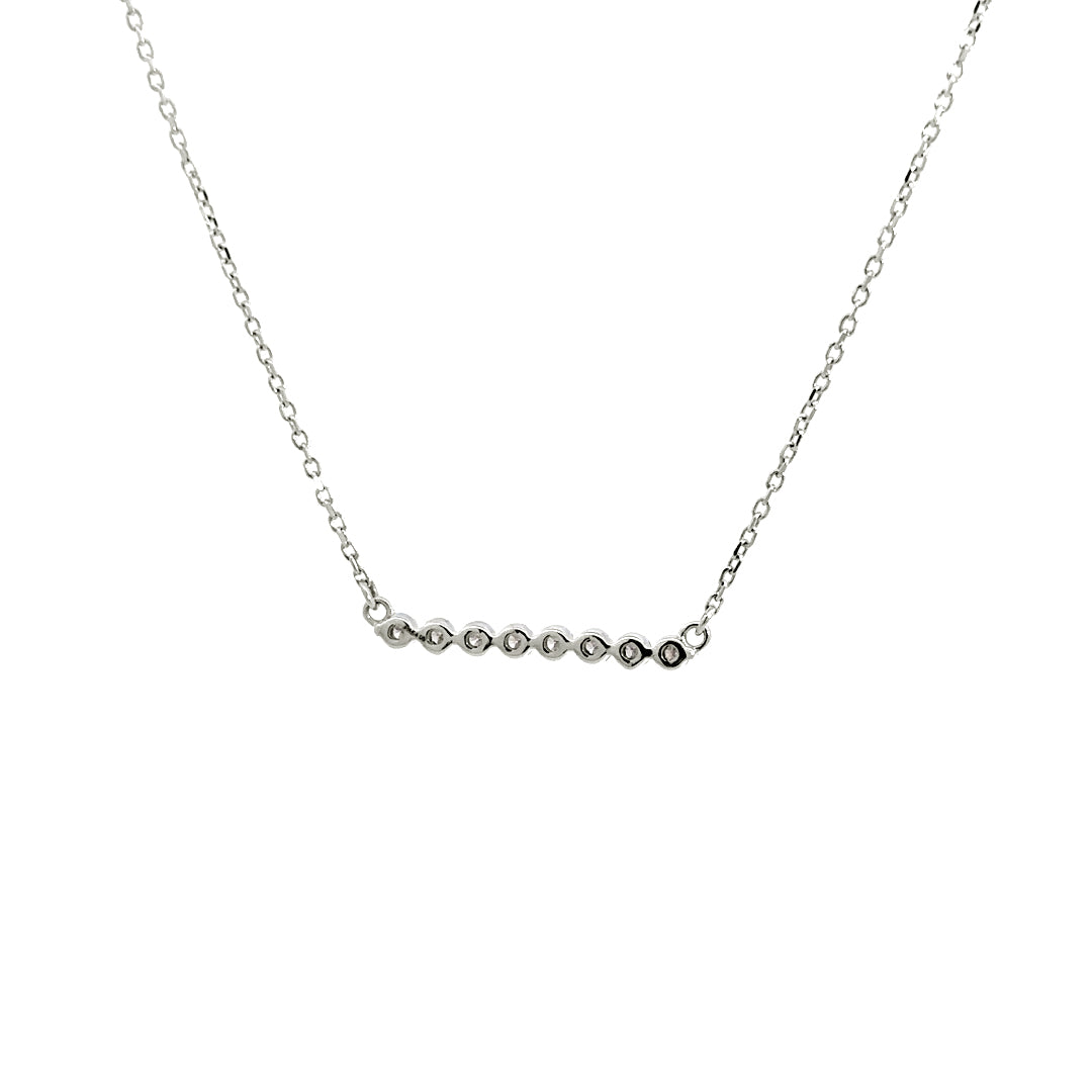 Diamond Bar Necklace - 14k White Gold 0.25ct #11166