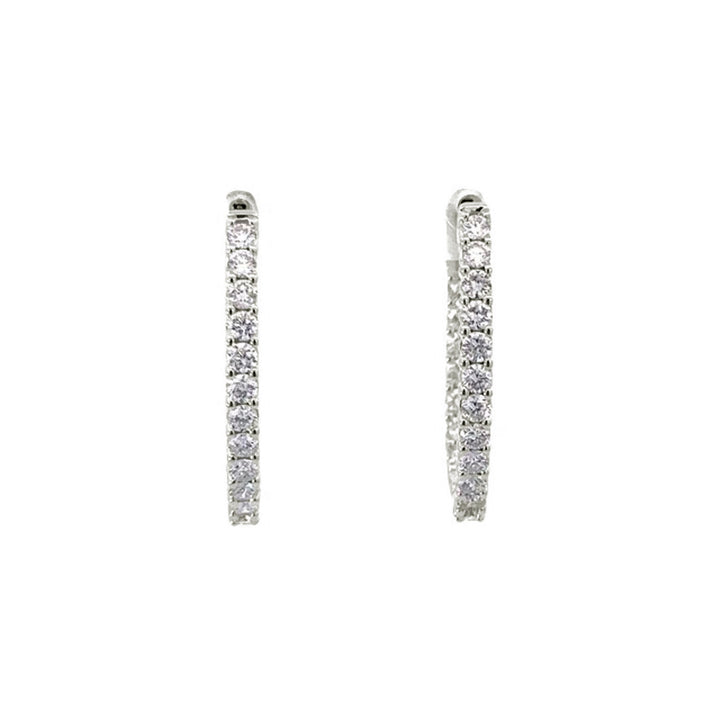 Hoop Earrings (Oval) - 10k White Gold 1.50ct #11220