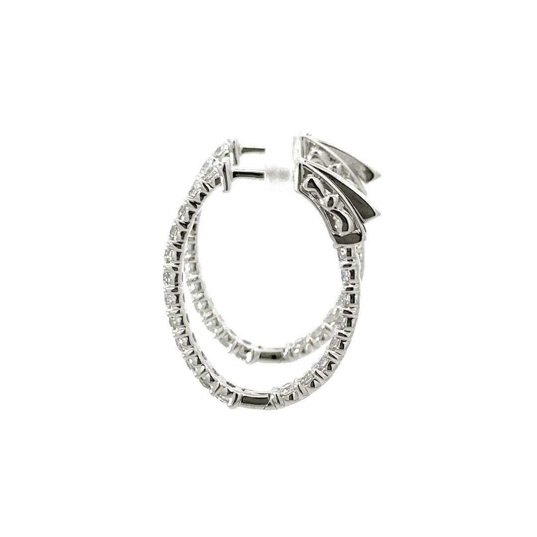 Hoop Earrings (Oval) - 10k White Gold 1.50ct #11220