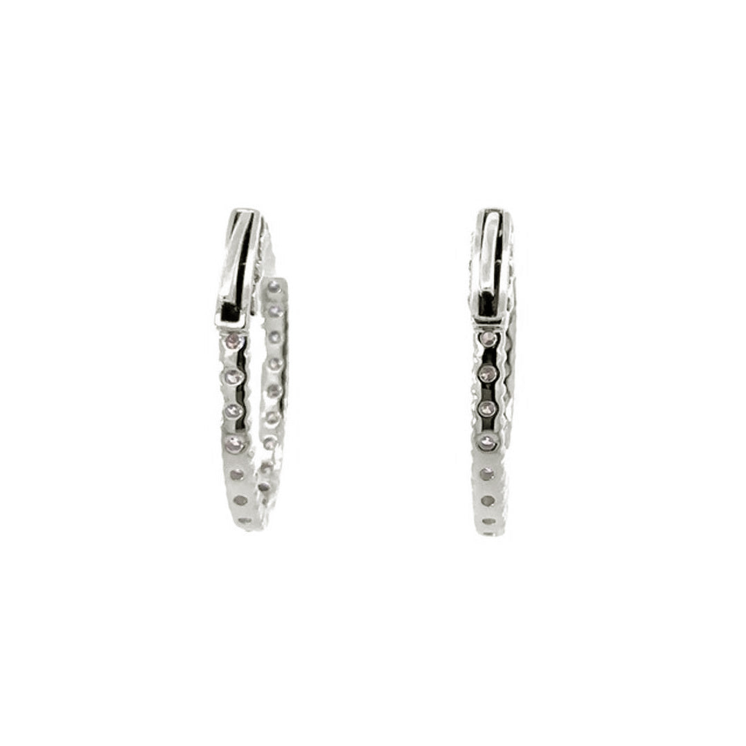 Hoop Earrings (Oval) - 10k White Gold 1.50ct #11220