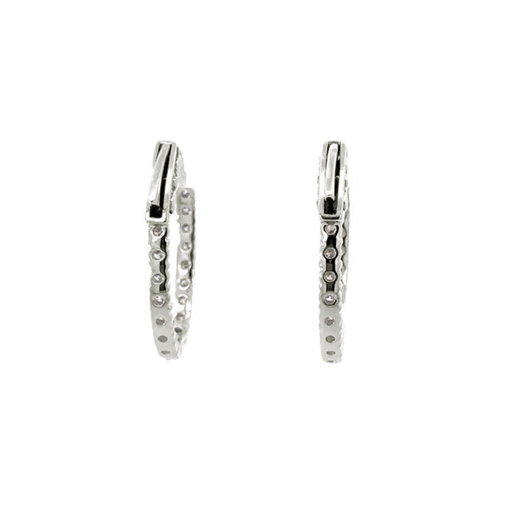 Hoop Earrings (Oval) - 10k White Gold 1.50ct #11220