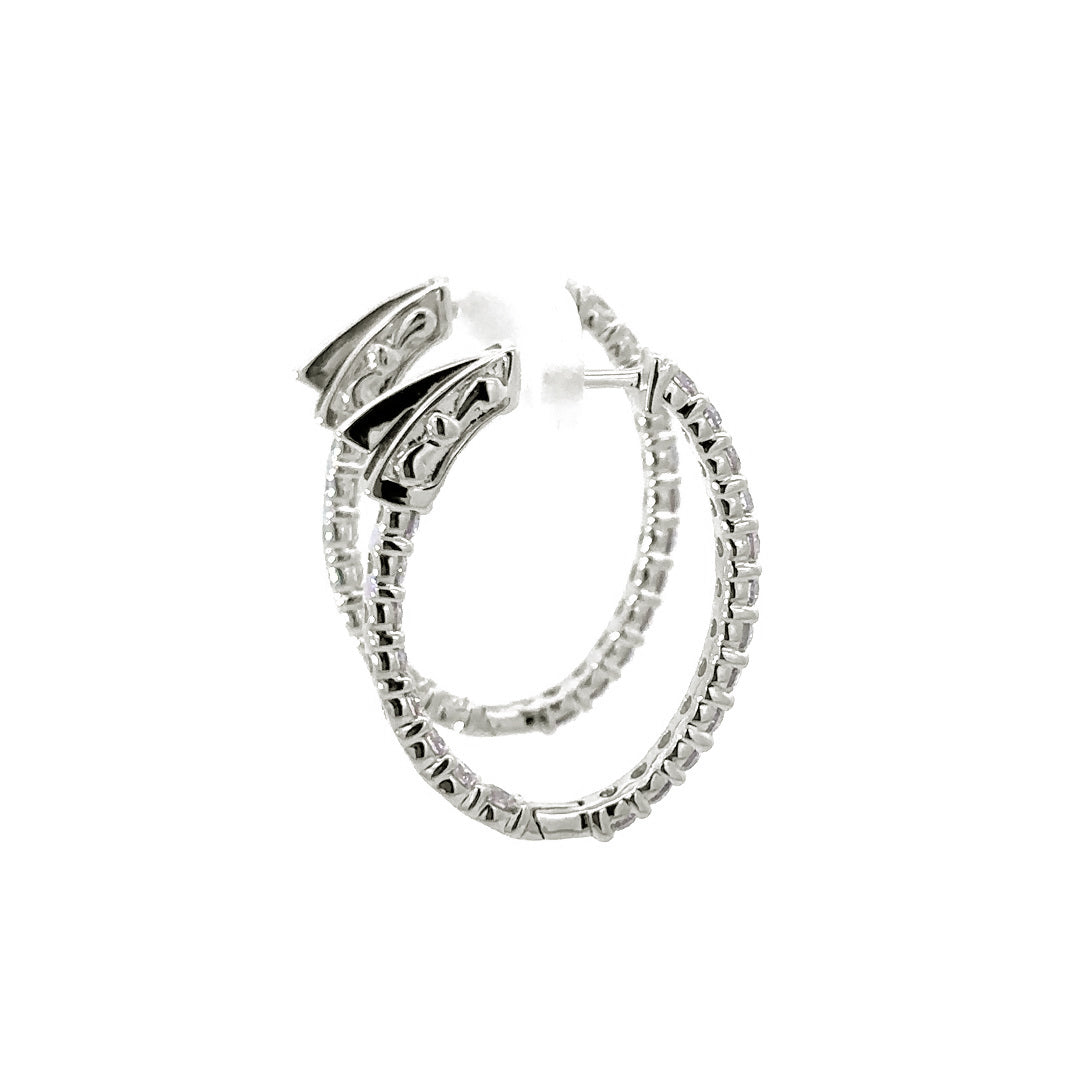 Hoop Earrings (Oval) - 10k White Gold 1.50ct #11220