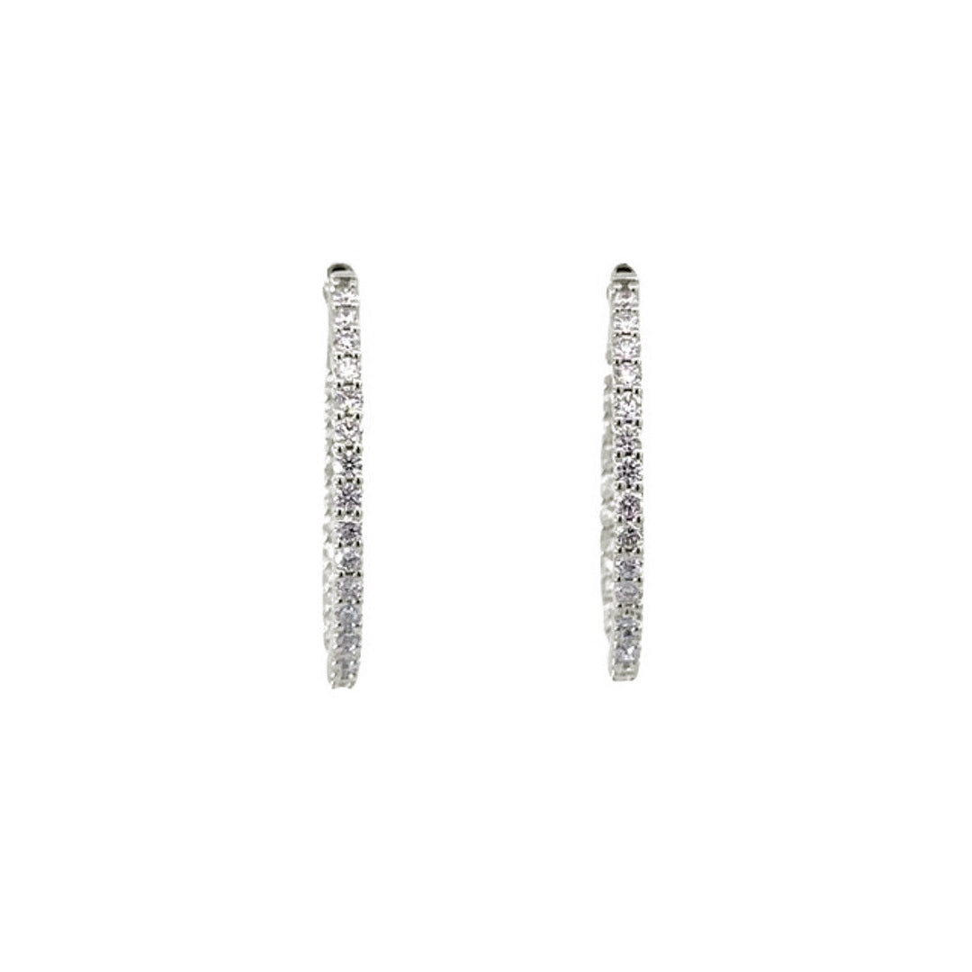 Hoop Earrings (Round) - 10k White Gold 1.00ct #11222