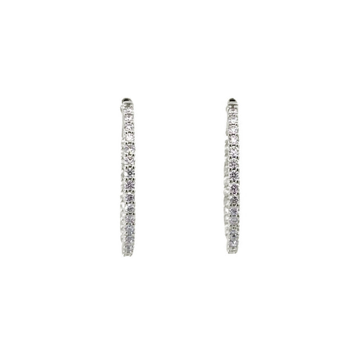 Hoop Earrings (Round) - 10k White Gold 1.00ct #11222