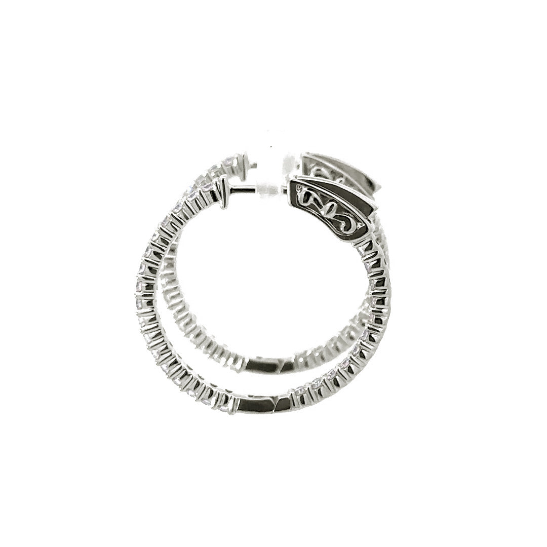 Hoop Earrings (Round) - 10k White Gold 1.00ct #11222