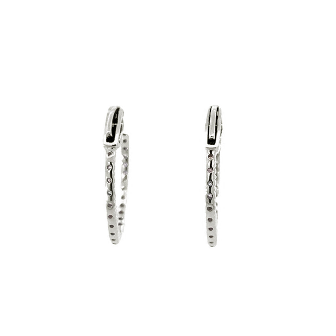 Hoop Earrings (Round) - 10k White Gold 1.00ct #11222