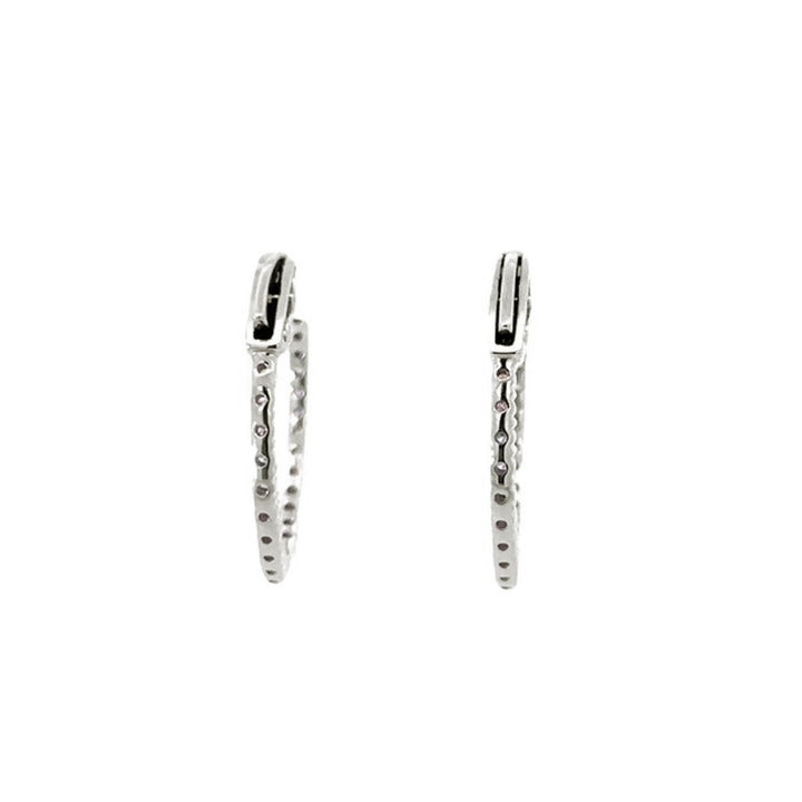Hoop Earrings (Round) - 10k White Gold 1.00ct #11222