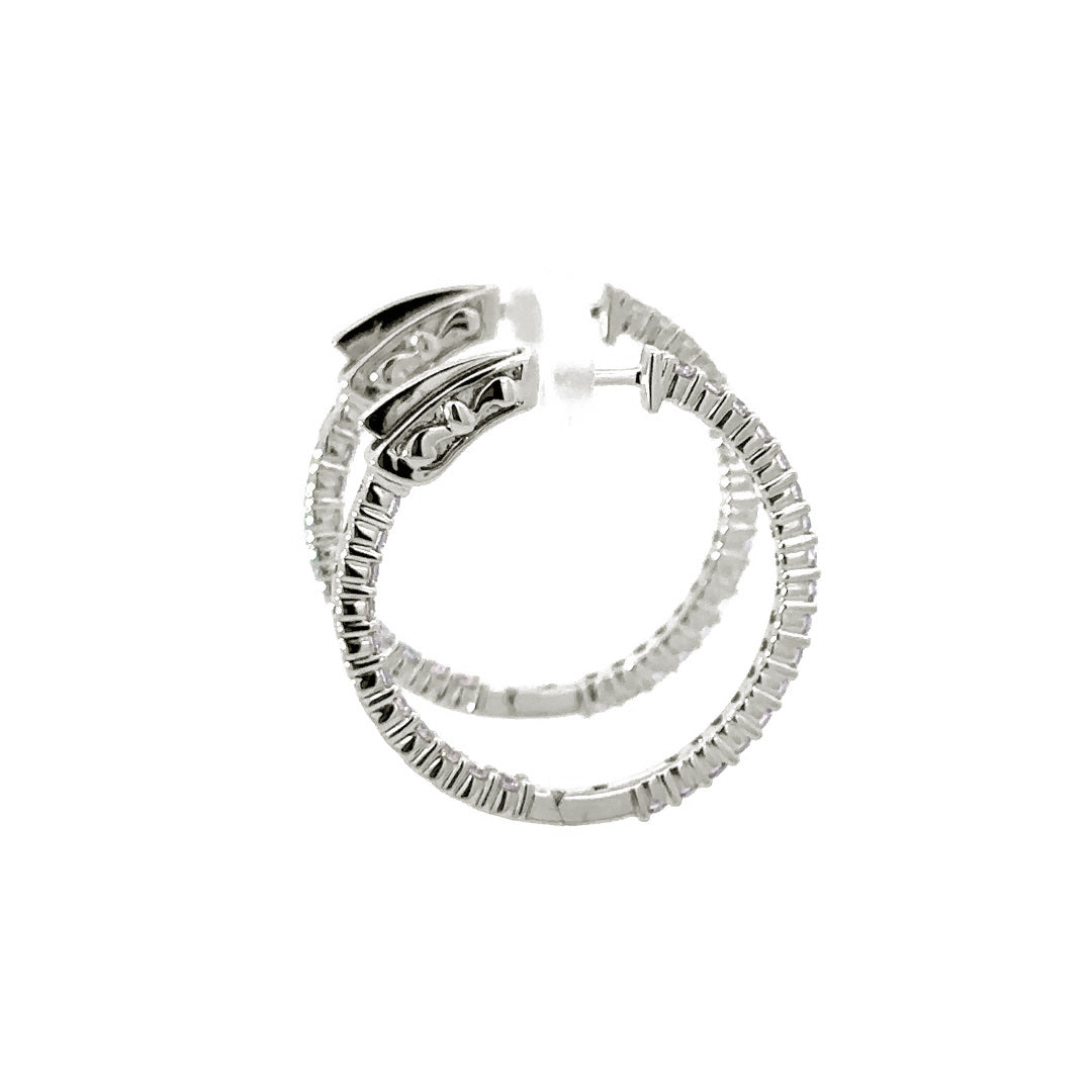 Hoop Earrings (Round) - 10k White Gold 1.00ct #11222