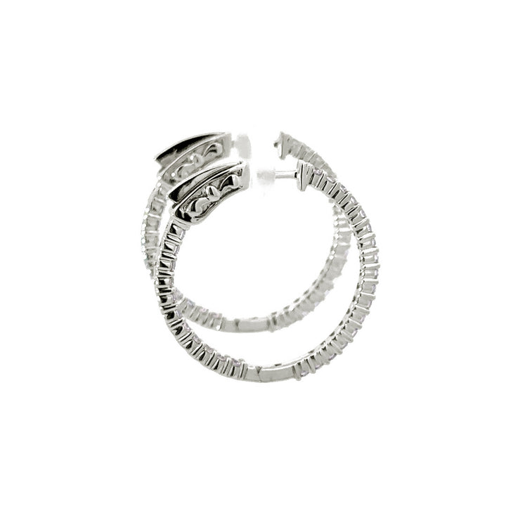 Hoop Earrings (Round) - 10k White Gold 1.00ct #11222