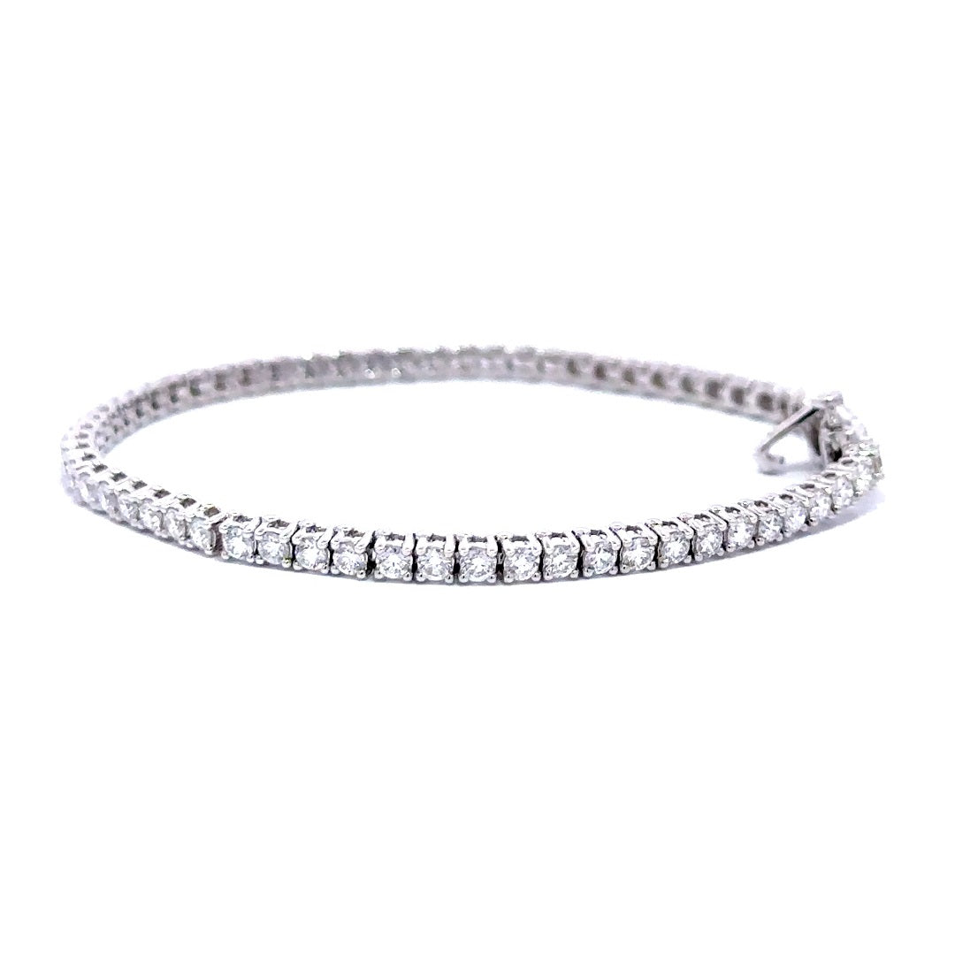 Tennis Bracelet - 14k White Gold 3.00ct #11696