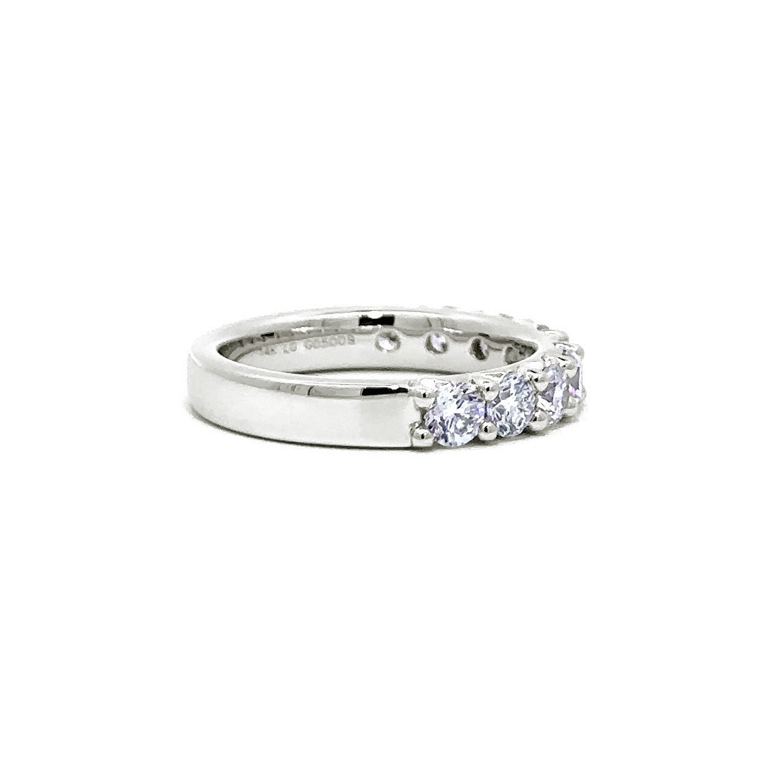 French Pave Ring - 14k White Gold 1.50ct #11239