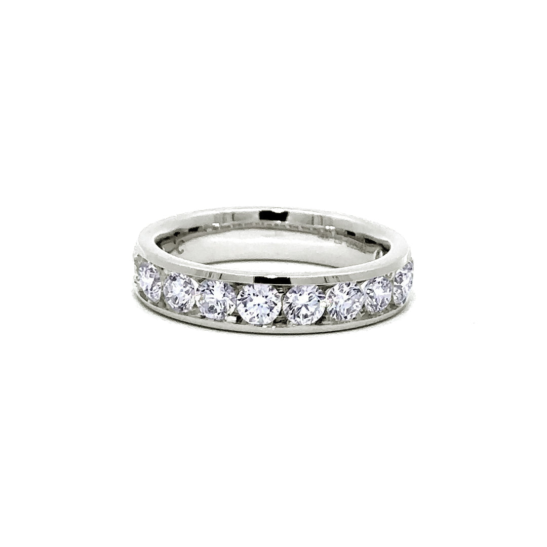 Channel Set Ring - 14k White Gold 1.50ct #11244