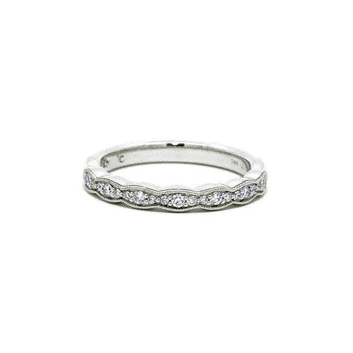 Scalloped Ring - 14k White Gold 0.17ctw #11246