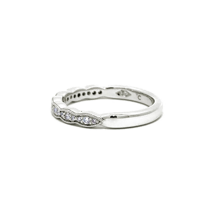Scalloped Ring - 14k White Gold 0.17ctw #11246