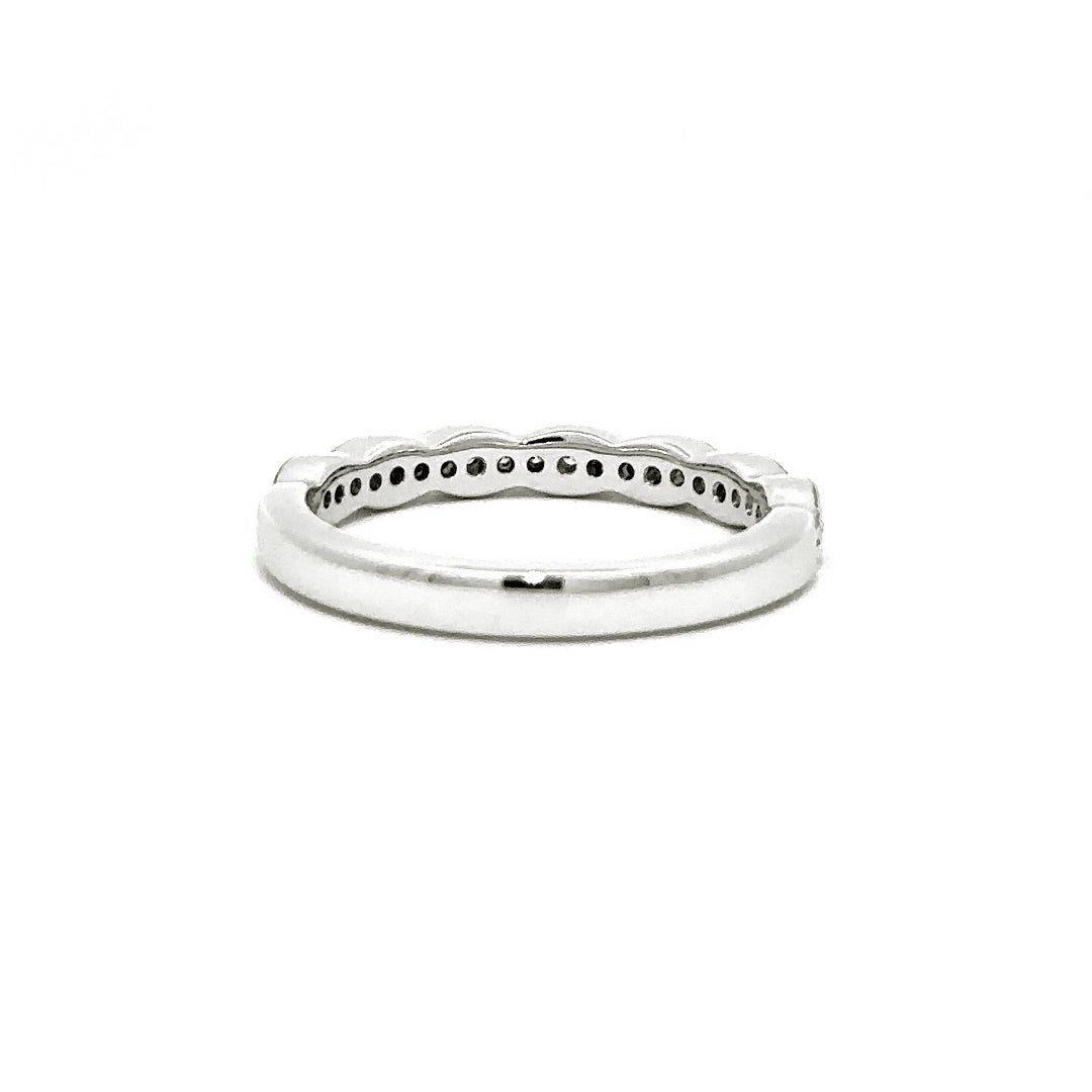 Scalloped Ring - 14k White Gold 0.17ctw #11246